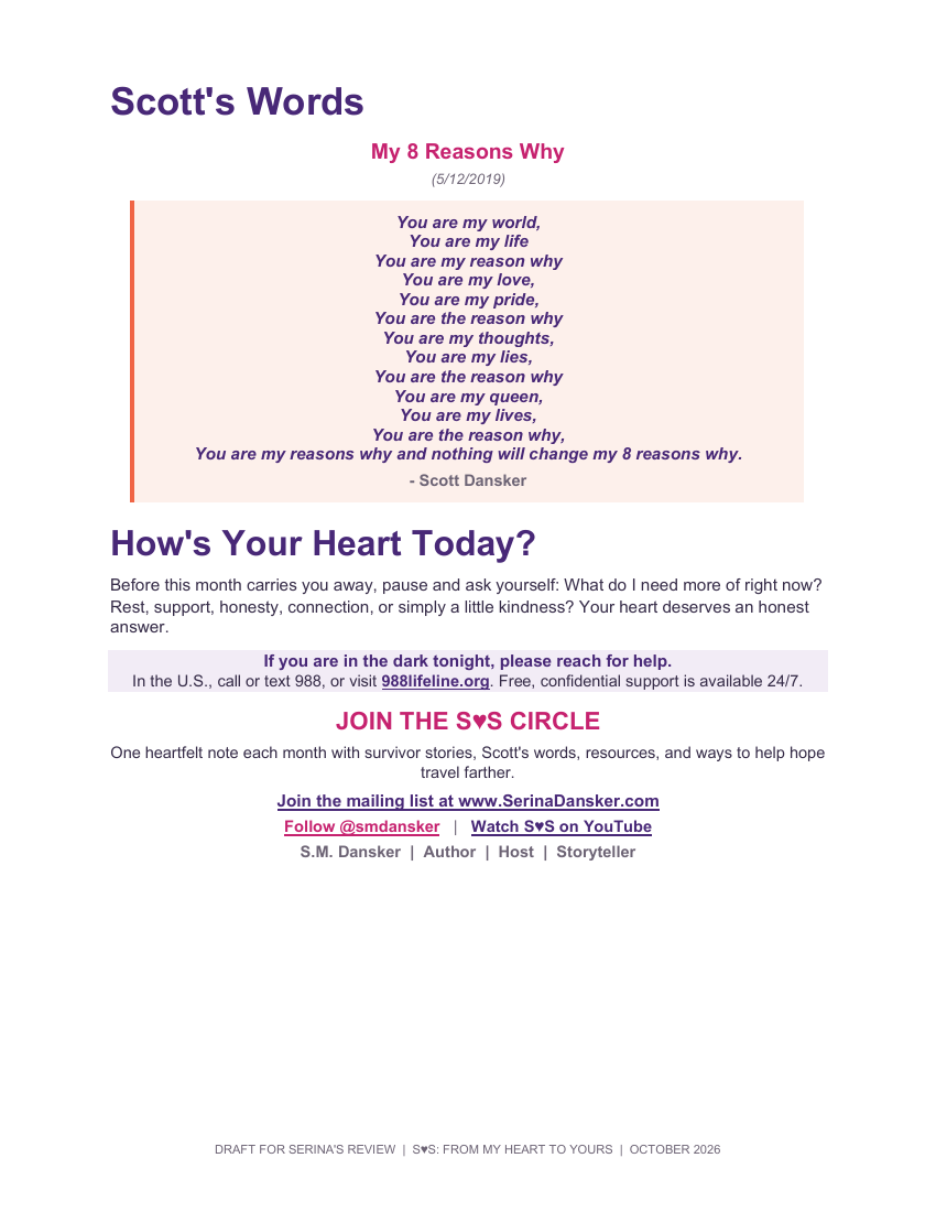 Page 4 of the October 2026 S.O.S. newsletter